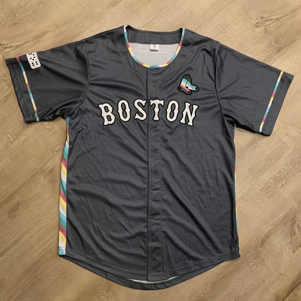 MLB Boston Red Sox Disability Pride 2025 Baseball Jersey SGA Adult Medium M Gray